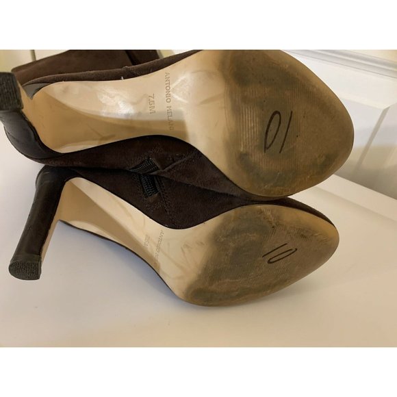 ANTONIO MELANI BOOTS BROWN LEATHER ZIPPER SIZE 7.5 M US WOMEN'S - Picture 9 of 12